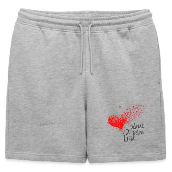 Thank you heart - Mens' Premium Organic Sweatshorts - heather grey - Front - AI Model Male 178 light (178cm)