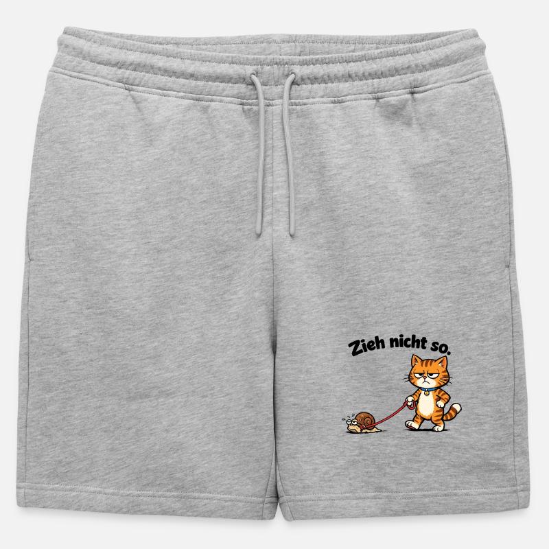Cat frustration when pulling snails - Mens' Premium Organic Sweatshorts - heather grey