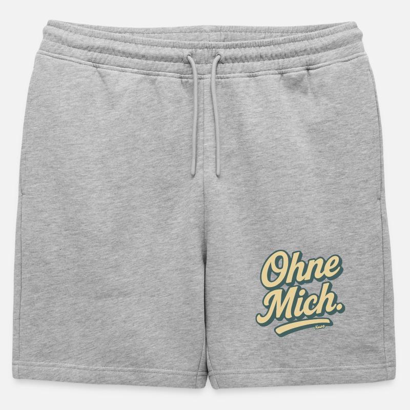 Ohne Mich Retro Script - Männer Premium Organic Sweatshorts - Grau meliert
