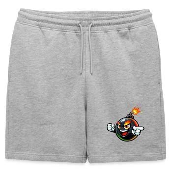 Spectacle de bombes explosives en colère - Short de survêtement homme premium - gris chiné - Devant - AI Model Male 178 light (178cm)