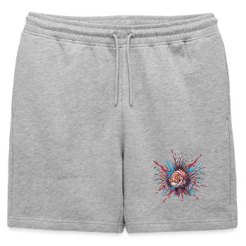 Poisson épineux avec un accent coloré - Short de survêtement homme premium - gris chiné - Devant - AI Model Male 178 light (178cm)