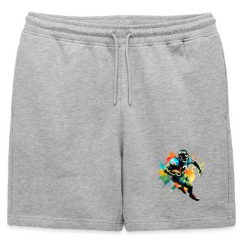 Illustrations de joueurs de football américain en tendance - Short de survêtement homme premium - gris chiné - Devant - AI Model Male 178 light (178cm)