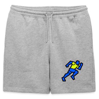 Fast Polygon Runner Marathon Team - Mens' Premium Organic Sweatshorts - heather grey - Front - AI Model Male 178 light (178cm)