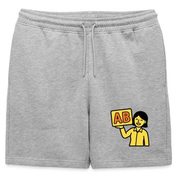 Teacher Elementary School ABC Vector - Mens' Premium Organic Sweatshorts - heather grey - Front - AI Model Male 178 light (178cm)