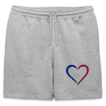Le cœur est bâclé et écarlate - Short de survêtement homme premium - gris chiné - Devant - AI Model Male 178 light (178cm)