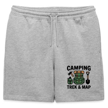 Backpack Trekking Hiking Camping Scout - Mens' Premium Organic Sweatshorts - heather grey - Front - AI Model Male 178 light (178cm)