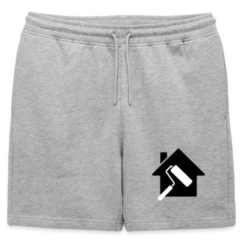 Motif de rouleau à peinture de la maison de peintre - Short de survêtement homme premium - gris chiné - Devant - AI Model Male 178 light (178cm)