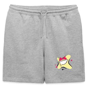 Étoile au sourir cœur d'amour - Short de survêtement homme premium - gris chiné - Devant - AI Model Male 178 light (178cm)