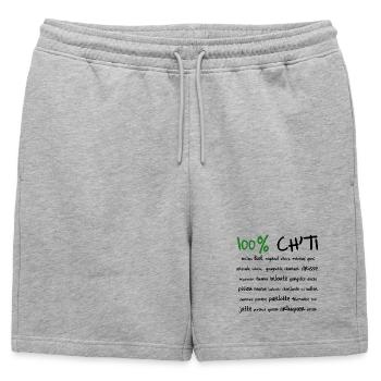 100% Ch'ti - Short de survêtement homme premium - gris chiné - Devant - AI Model Male 178 light (178cm)