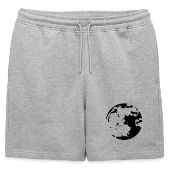Moon Stencil - Mens' Premium Organic Sweatshorts - heather grey - Front - AI Model Male 178 light (178cm)