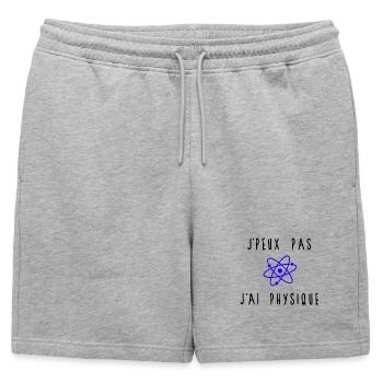J'peux Pas J'ai Physique Atome Bleu - Short de survêtement homme premium - gris chiné - Devant - AI Model Male 178 light (178cm)