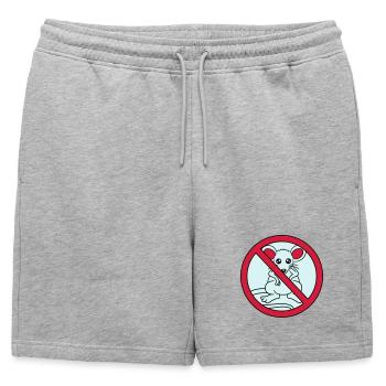 signe interdit a barré pas de souris suess n - Short de survêtement homme premium - gris chiné - Devant - AI Model Male 178 light (178cm)