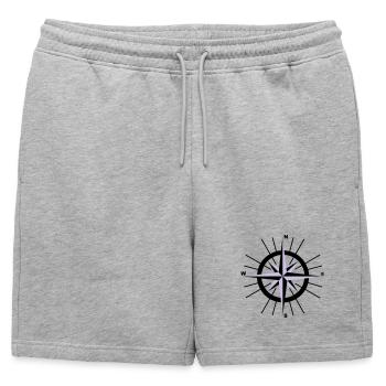 Nautical Compass - Mens' Premium Organic Sweatshorts - heather grey - Front - AI Model Male 178 light (178cm)