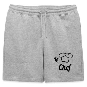 Le Chef - Short de survêtement homme premium - gris chiné - Devant - AI Model Male 178 light (178cm)