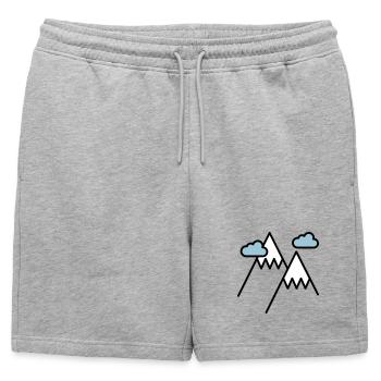The mountain calls - Mens' Premium Organic Sweatshorts - heather grey - Front - AI Model Male 178 light (178cm)