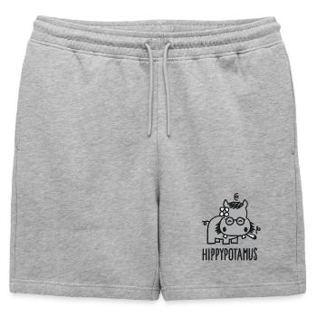 Hippypotamus - Short de survêtement homme premium - gris chiné - Devant - AI Model Male 178 light (178cm)