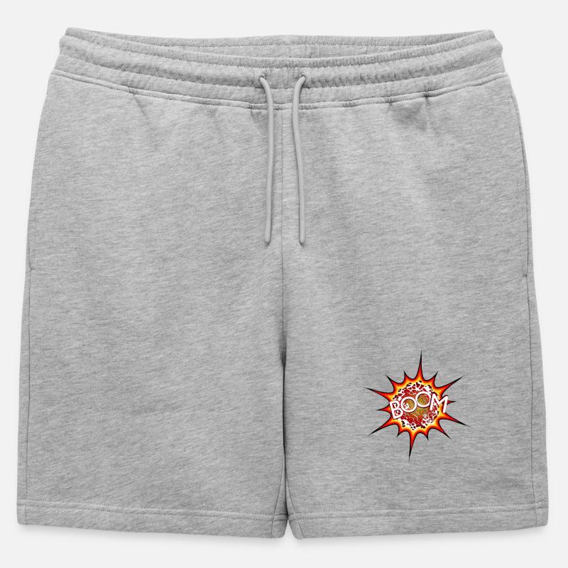 Explosion, Bombe, Explosion, Bombe # - Männer Premium Organic Sweatshorts - Grau meliert