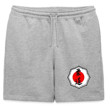 Emblème kanji de judo en signe kodokan - Short de survêtement homme premium - gris chiné - Devant - AI Model Male 178 light (178cm)