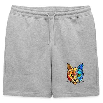 Tigre animal - Short de survêtement homme premium - gris chiné - Devant - AI Model Male 178 light (178cm)