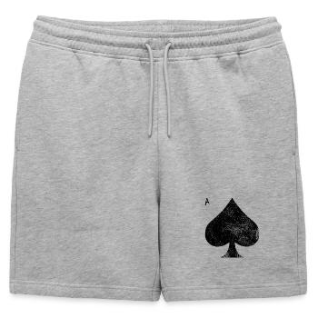 As de pique carte à jouer poker casino - Short de survêtement homme premium - gris chiné - Devant - AI Model Male 178 light (178cm)