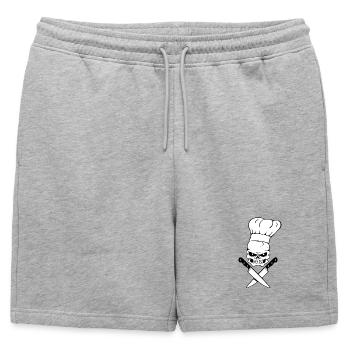 Tête de mort cuisinier - Short de survêtement homme premium - gris chiné - Devant - AI Model Male 178 light (178cm)