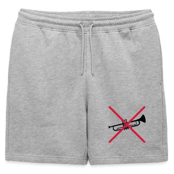 Trompette Bouclier Interdit - Short de survêtement homme premium - gris chiné - Devant - AI Model Male 178 light (178cm)