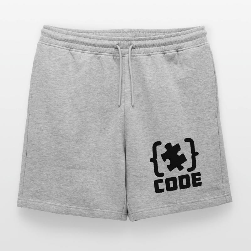 programmer Code puzzle piece solving Mens' Premium Organic Sweatshorts