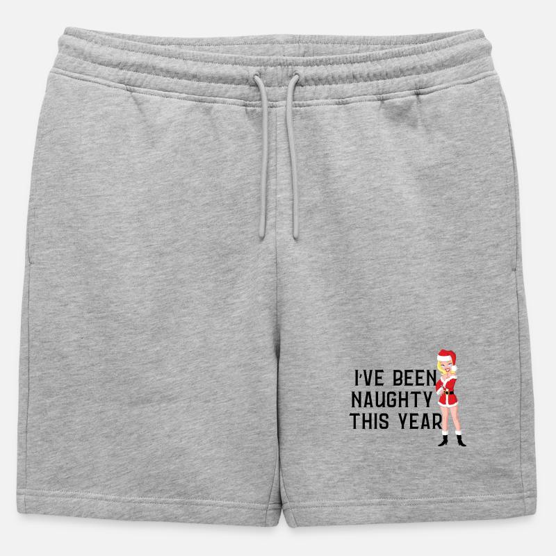 Frecher Weihnachtspullover - Männer Premium Organic Sweatshorts - Grau meliert
