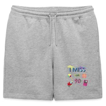 Thème nostalgique des années 90 - Short de survêtement homme premium - gris chiné - Devant - AI Model Male 178 light (178cm)