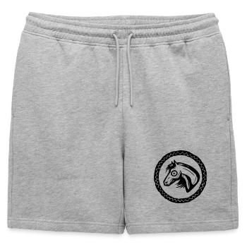 Portrait de cheval - Short de survêtement homme premium - gris chiné - Devant - AI Model Male 178 light (178cm)