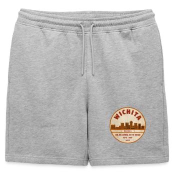 Wichita USA - Mens' Premium Organic Sweatshorts - heather grey - Front - AI Model Male 178 light (178cm)