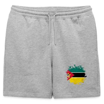 Mozambique blob flag design - Mens' Premium Organic Sweatshorts - heather grey - Front - AI Model Male 178 light (178cm)