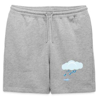 Pluie - Short de survêtement homme premium - gris chiné - Devant - AI Model Male 178 light (178cm)