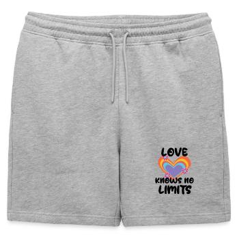 Relation cardiaque Amour LGBT Déclaration bisexuelle - Short de survêtement homme premium - gris chiné - Devant - AI Model Male 178 light (178cm)