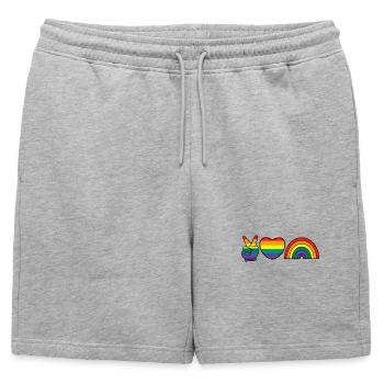 Rainbow Heart Equality Lgbt Homo - Mens' Premium Organic Sweatshorts - heather grey - Front - AI Model Male 178 light (178cm)
