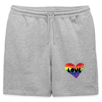 Heart Love Lgbt Relation Dire Homosexuel - Short de survêtement homme premium - gris chiné - Devant - AI Model Male 178 light (178cm)