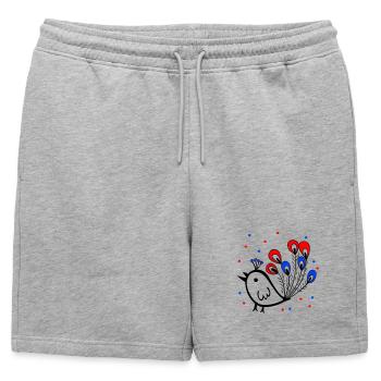 Carnaval, Carnaval, Moineau - Short de survêtement homme premium - gris chiné - Devant - AI Model Male 178 light (178cm)