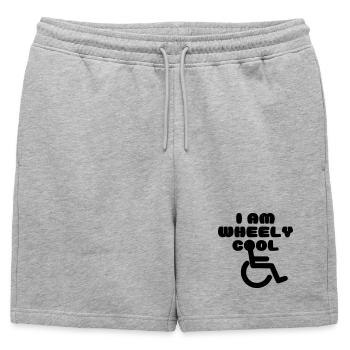 Je suis cool. Humour en fauteuil roulant * - Short de survêtement homme premium - gris chiné - Devant - AI Model Male 178 light (178cm)