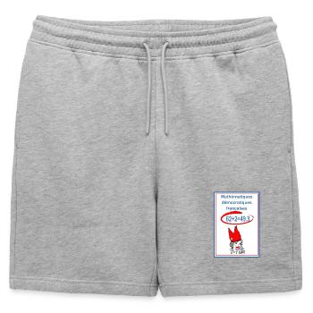 Mathématiques démocratiques françaises - Short de survêtement homme premium - gris chiné - Devant - AI Model Male 178 light (178cm)