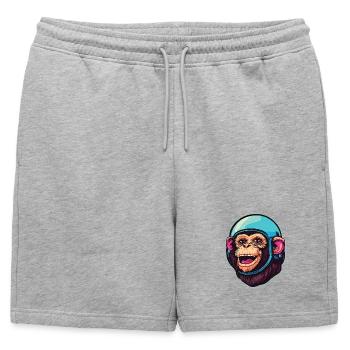 Singe de l’espace - Short de survêtement homme premium - gris chiné - Devant - AI Model Male 178 light (178cm)