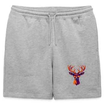 Révolte rétro des cerfs - Short de survêtement homme premium - gris chiné - Devant - AI Model Male 178 light (178cm)