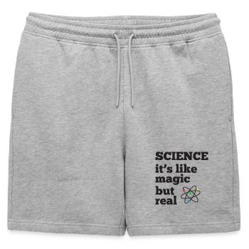 Science - it's like magic but real - Mens' Premium Organic Sweatshorts - heather grey - Front - AI Model Male 178 light (178cm)
