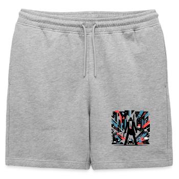 Chaos de la ville - Short de survêtement homme premium - gris chiné - Devant - AI Model Male 178 light (178cm)