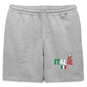 Italie - Short de survêtement homme premium - gris chiné - Devant - AI Model Male 178 light (178cm)