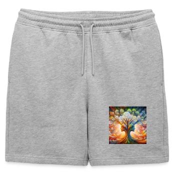 Tree of Life - Mens' Premium Organic Sweatshorts - heather grey - Front - AI Model Male 178 light (178cm)