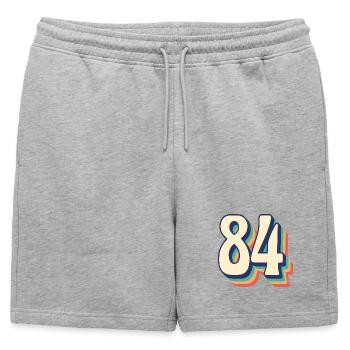 T-Shirt rétro Vintage numéro 84 quatre-vingt-quatre - Short de survêtement homme premium - gris chiné - Devant - AI Model Male 178 light (178cm)