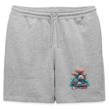 Passion pour le cadeau corail - Short de survêtement homme premium - gris chiné - Devant - AI Model Male 178 light (178cm)