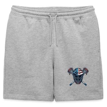 Casque de sport Lacrosse USA Flag - Short de survêtement homme premium - gris chiné - Devant - AI Model Male 178 light (178cm)