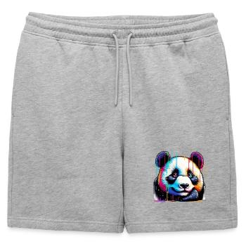 Panda - Short de survêtement homme premium - gris chiné - Devant - AI Model Male 178 light (178cm)
