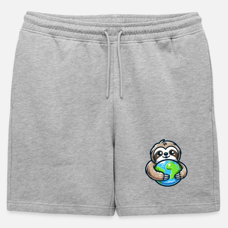 Umarme das Erdfaultier - Männer Premium Organic Sweatshorts - Grau meliert